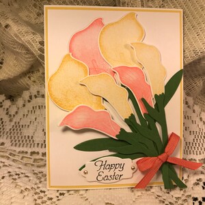 Carte de joyeux Pâques Lys calla