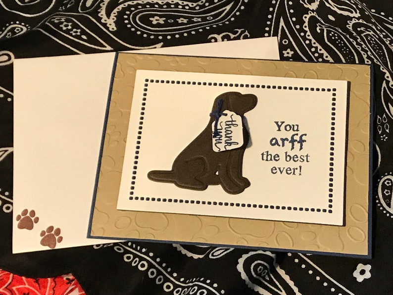 Thank You Card Dog Themed Thank You Card Cute Dog Thank You Etsy