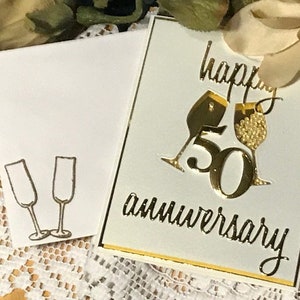 Tarjeta Shaker del 50o o Aniversario de Boda Dorada