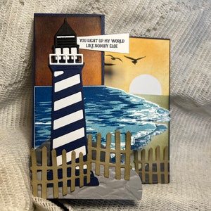 Lighthouse You Light Up My World Z-fold card