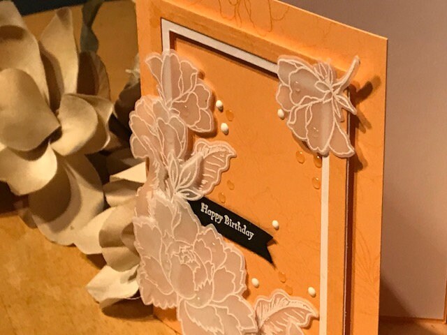 Vellum Peony Birthday Card for Her | Etsy