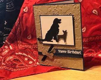 dog themed birthday card, Birthday card with dogs, Yappy birthday, dog lovers birthday card, birthday card for dog lovers