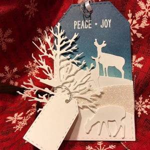 Conjunto de etiquetas navideñas grandes, conjunto de etiquetas de ciervos de Navidad, conjunto de etiquetas de escena de invierno de Navidad, etiquetas de Navidad, conjunto de etiquetas de Alegría de la Paz