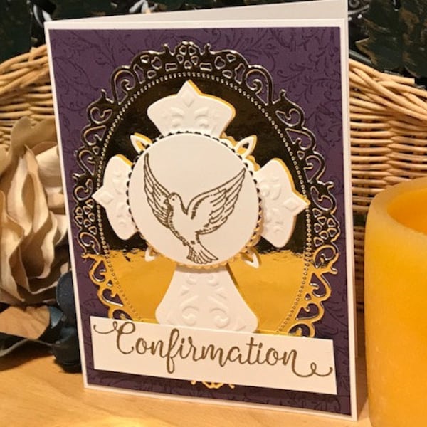 Confirmation card, Confirmation cross card, Cross Confirmation card, religious card, cross code, Holy Spirit Card