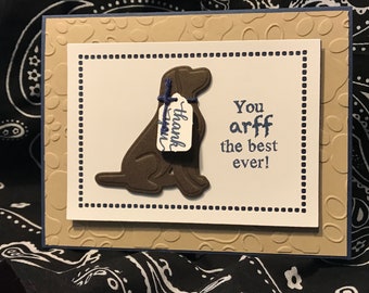 Thank you card, Dog themed thank you card, Cute dog thank you card