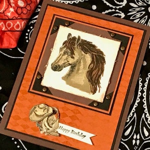 Western or Horse themed birthday card