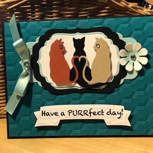 Cat birthday card, Cat themed birthday card