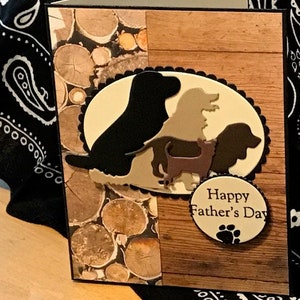 Tarjeta para el Día del Padre o cumpleaños con temática de perro
