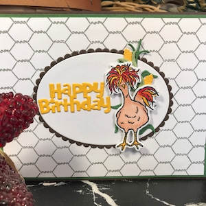 Carte d'anniversaire Pop-up/essuie-glaces à la ferme et au poulet