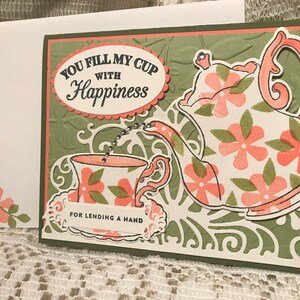 Tea pot and cup thank you card, Coffee Thank You Card