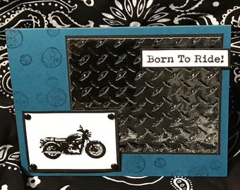 Born to ride motorcycle card, Motorcycle birthday card, Motorcycle retirement card, New motorcycle card,