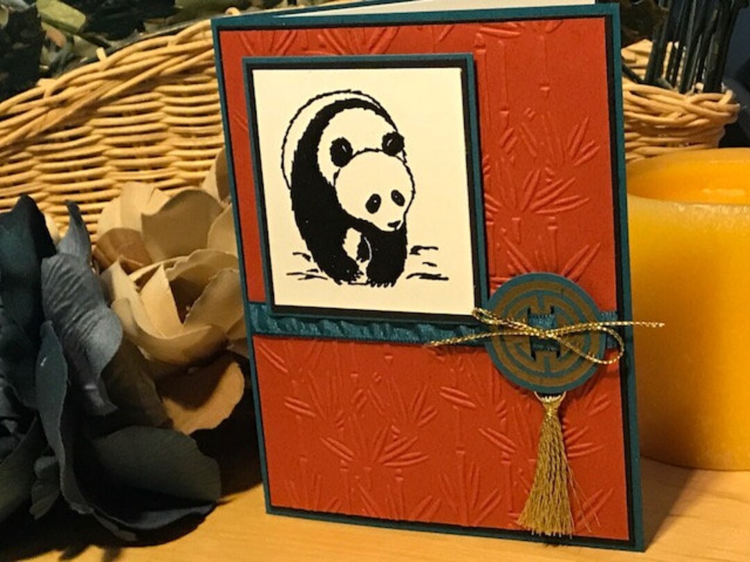 Panda Note Card, Asian Panda Note Card, Elegant Panda Note Card - Etsy
