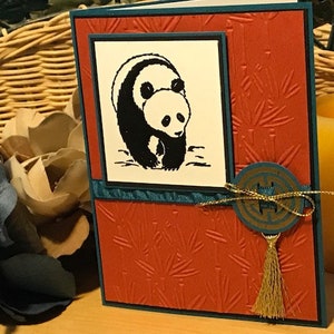 Panda notitiekaart, Aziatische panda notitiekaart, elegante panda notitiekaart