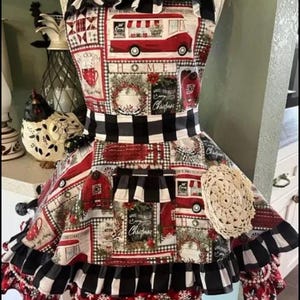 Christmas Apron, Christmas Gifts, Apron, Vintage, Retro Apron, Cute , Women&#39;s Aprons, kitchen decorations