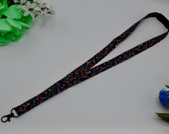 Multiple Color polka Dots Breakaway lanyard, 1/2 inch Wide, 36 inch Long, Cotton Fabric and Washable