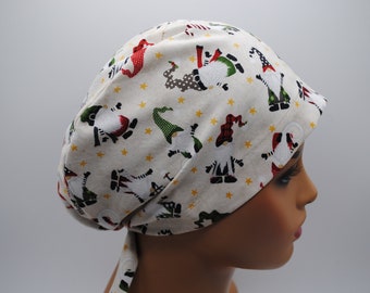 Christmas Gnomes Elf Hats Scrub Cap: Long Hair Cover