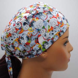 Happy Kitty Cats Surgical Scrub Cap for Nurse, Doctor, Men, Women, Cotton Head Cover, Size Medium and Large