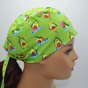 Yoga Avocados Surgical Scrub Cap for Nurse,Doctor, Chef, Veterinarian, and more, Sizes Medium and Large, Soft 100% Cotton fabric