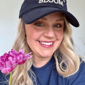 Made To Bloom corduroy navy blue baseball cap by Pendleton St. Florals image 2