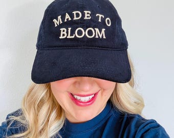 Made To Bloom corduroy navy blue baseball cap by Pendleton St. Florals
