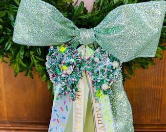 Birthday wreath sash & charm