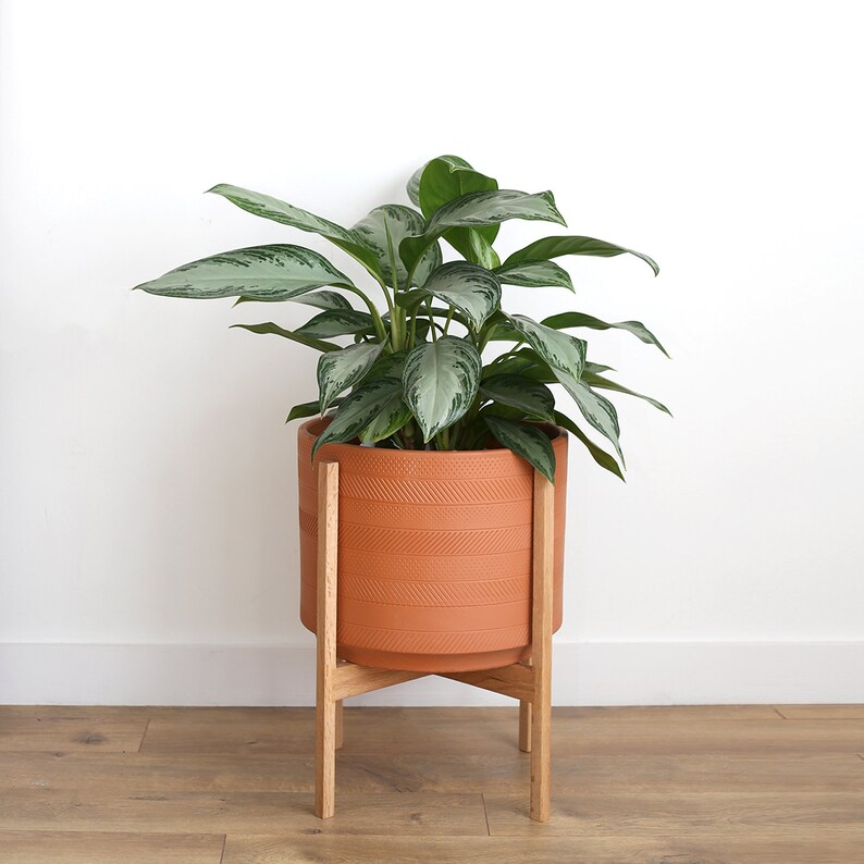 Large Deco Mid Century Modern Planter Terracotta Plant Pot