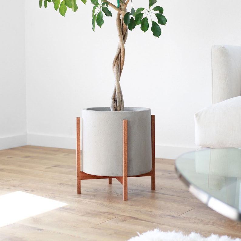 Extra Large Modern Planter Concrete Plant Pot Plant Stand