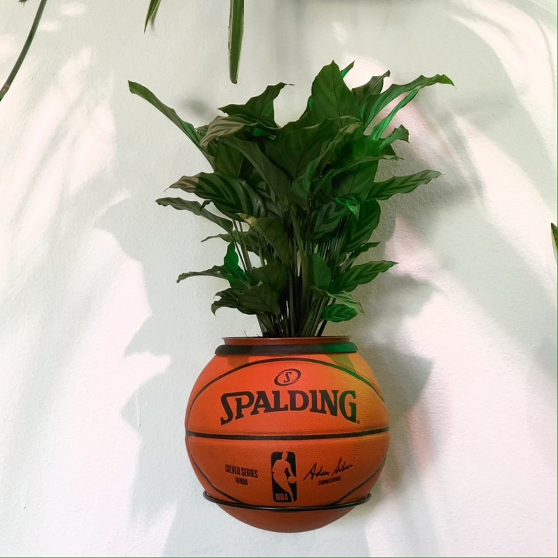 Basketball Planter Indoor Plant Pot Standing Ball Planter Etsy