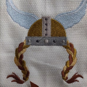 Custom Embroidered tea towel  &quot;Viking Princess&quot; Scandinavian Swedish Norwegian Danish