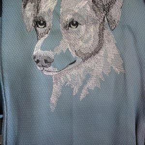 FREE NAME Tea Towel Dog Breeds Custom Embroidered McNab Sketched
