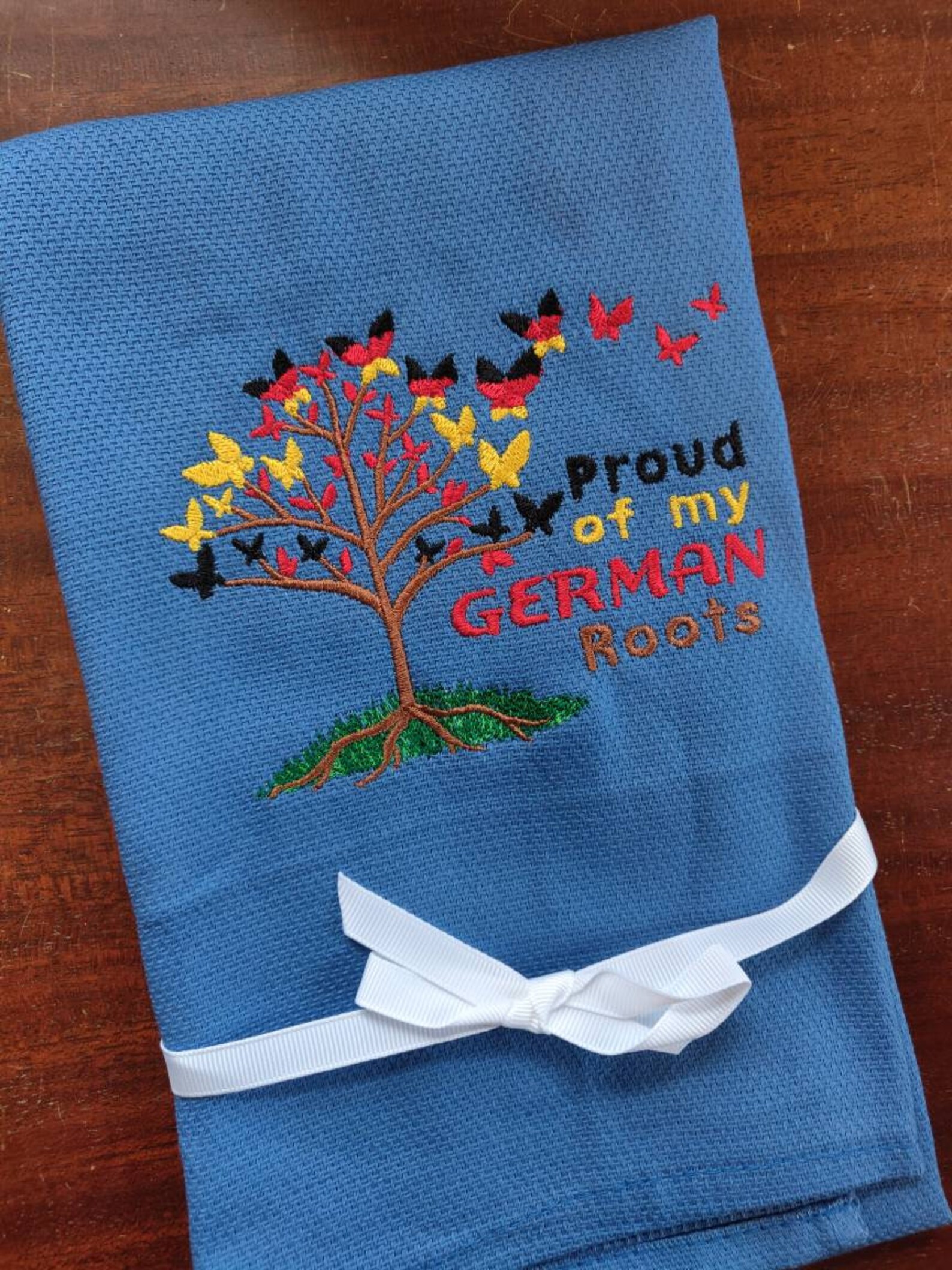 Custom Embroidered tea towel 