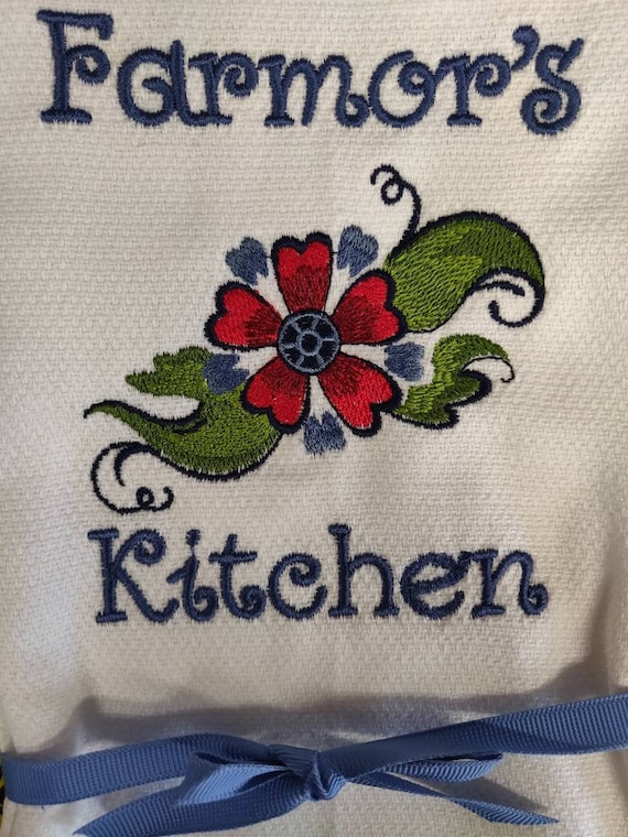 Benutzerdefinierte Bestickte Geschirrtuch Farmor Kuche Etsy