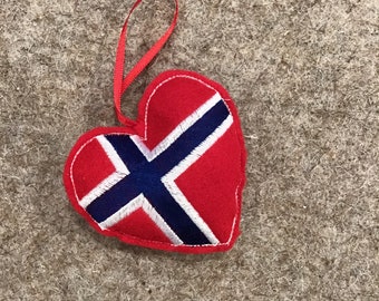 Norway Flag Ornament Heart Shaped