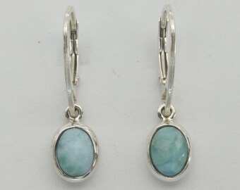 Details about  / Larimar Gemstone Real 925 Silver Ear Hook Dangle Drop Earring Women Jewelry P627