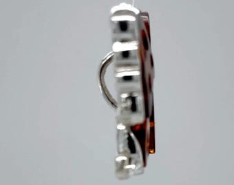 AMBEDORA Collana da donna con farfalla II, in argento sterling 925, farfalla in ambra baltica intagliata in colore cognac, ciondolo a farfalla con catena, set regalo da donna