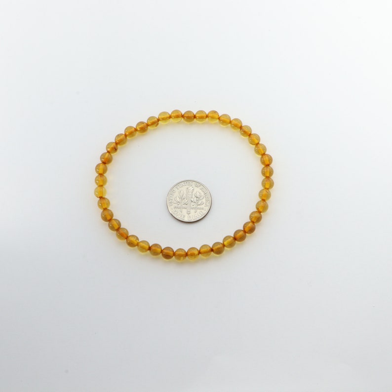 Made in Lithuania Genuine and Natural Brown Cognac BALTIC AMBER Stretch Ball Bracelet Europe