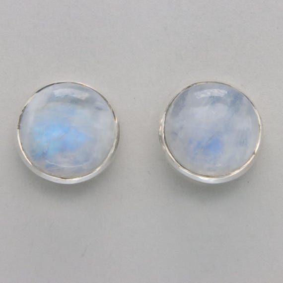 orecchini a bottone in argento 925 con corniola arancione e pietra