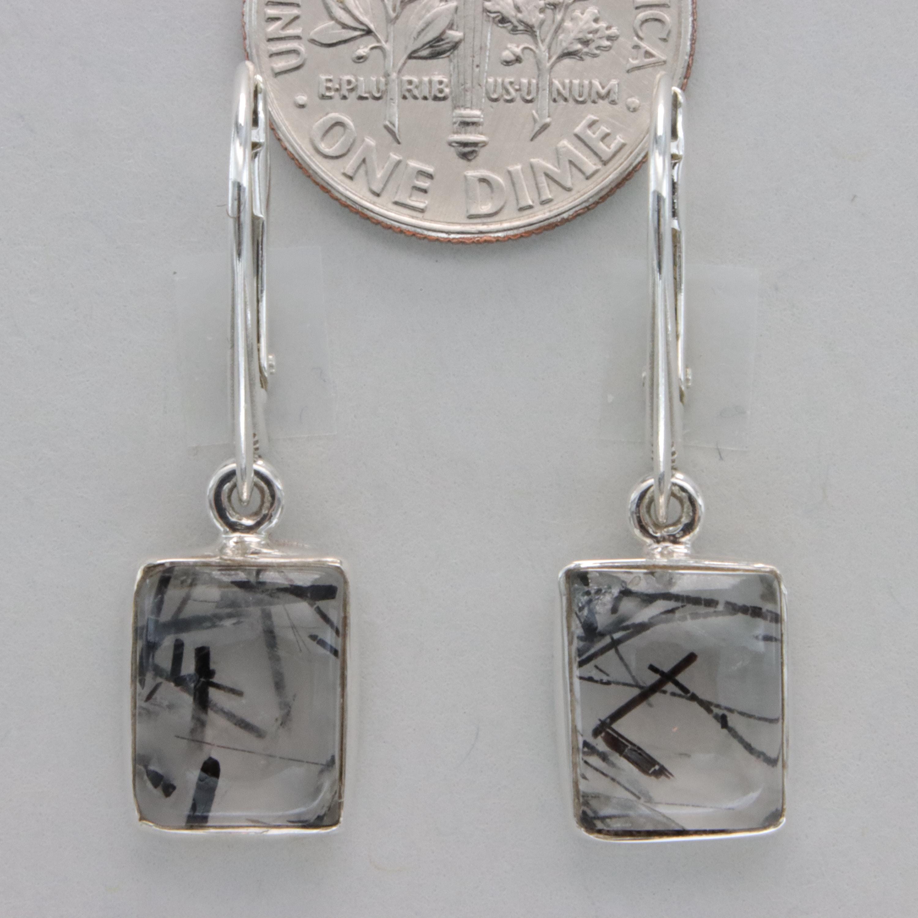 ルチルクォーツイヤリング：925スターリングシルバーダングルレバー