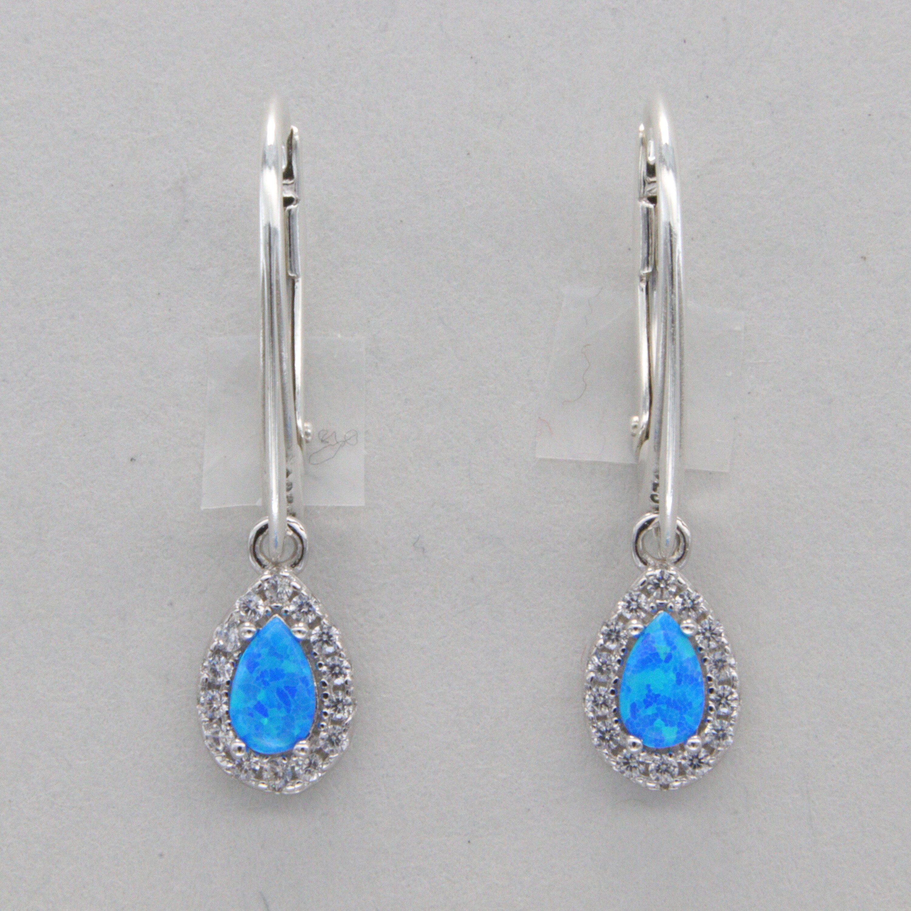 Orecchini Con Attacco Zirconato E Zircone A Goccia Pendente In Argento - Foto 14