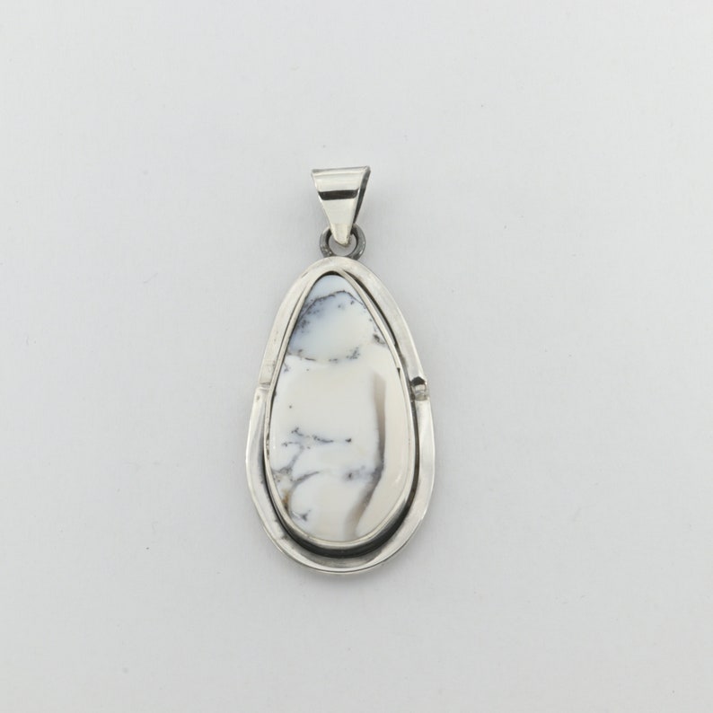 ARTISAN Pendant India 925 Sterling Silver Teardrop DENDRITIC AGATE