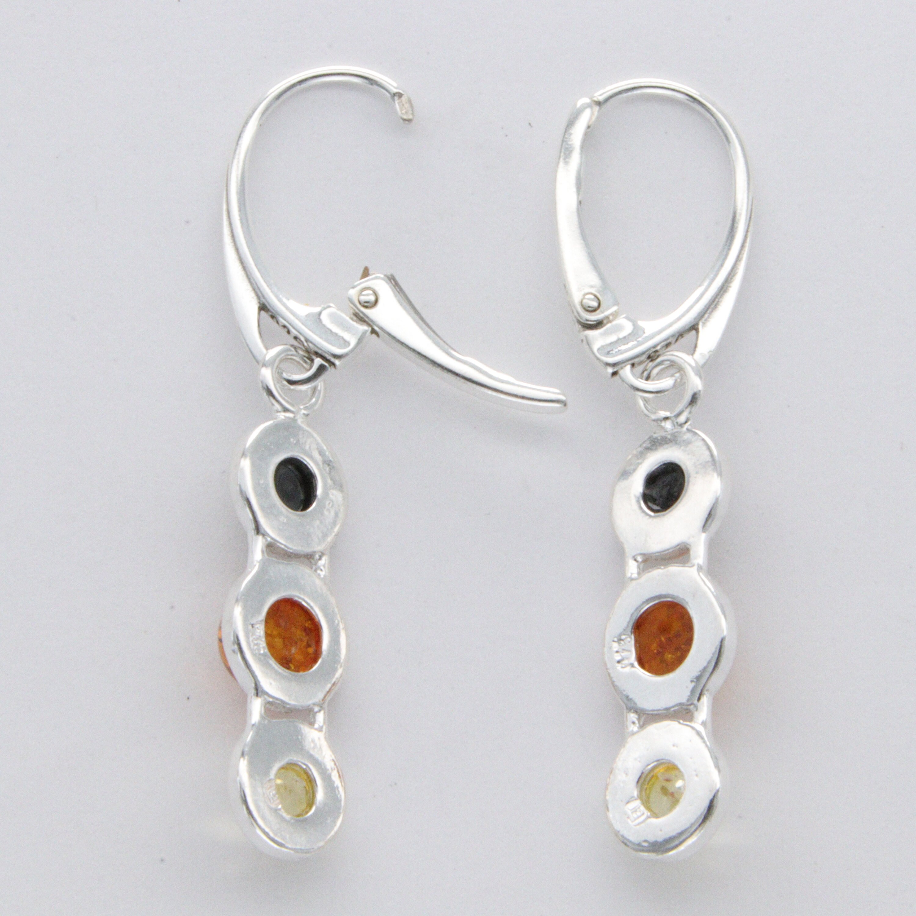 Orecchini Pendenti In Ambra Baltica E Argento 925 – Modello Victoria, Multicolore, Autentici Con Certificato - 3