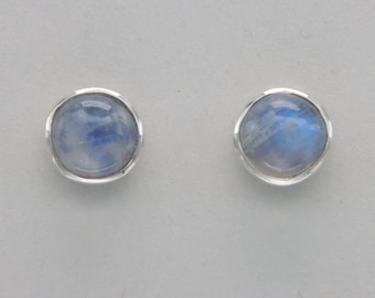 Rainbow Moonstone Earrings Freeform Shape and Circle Dangle Drop Sterling Silver Rainbow Moonstone Earrings Freeform Shape and Circle Dangle Drop Sterling Silver