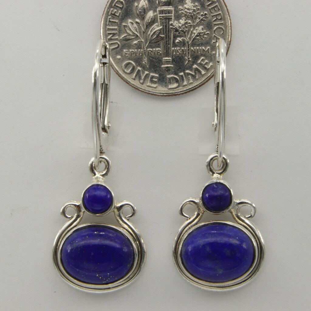 Orecchini Pendenti In Argento 925 Con Turchese E Lapislazzuli - Stile Sud-occidentale, Chiusura A Leva, Regalo Donna