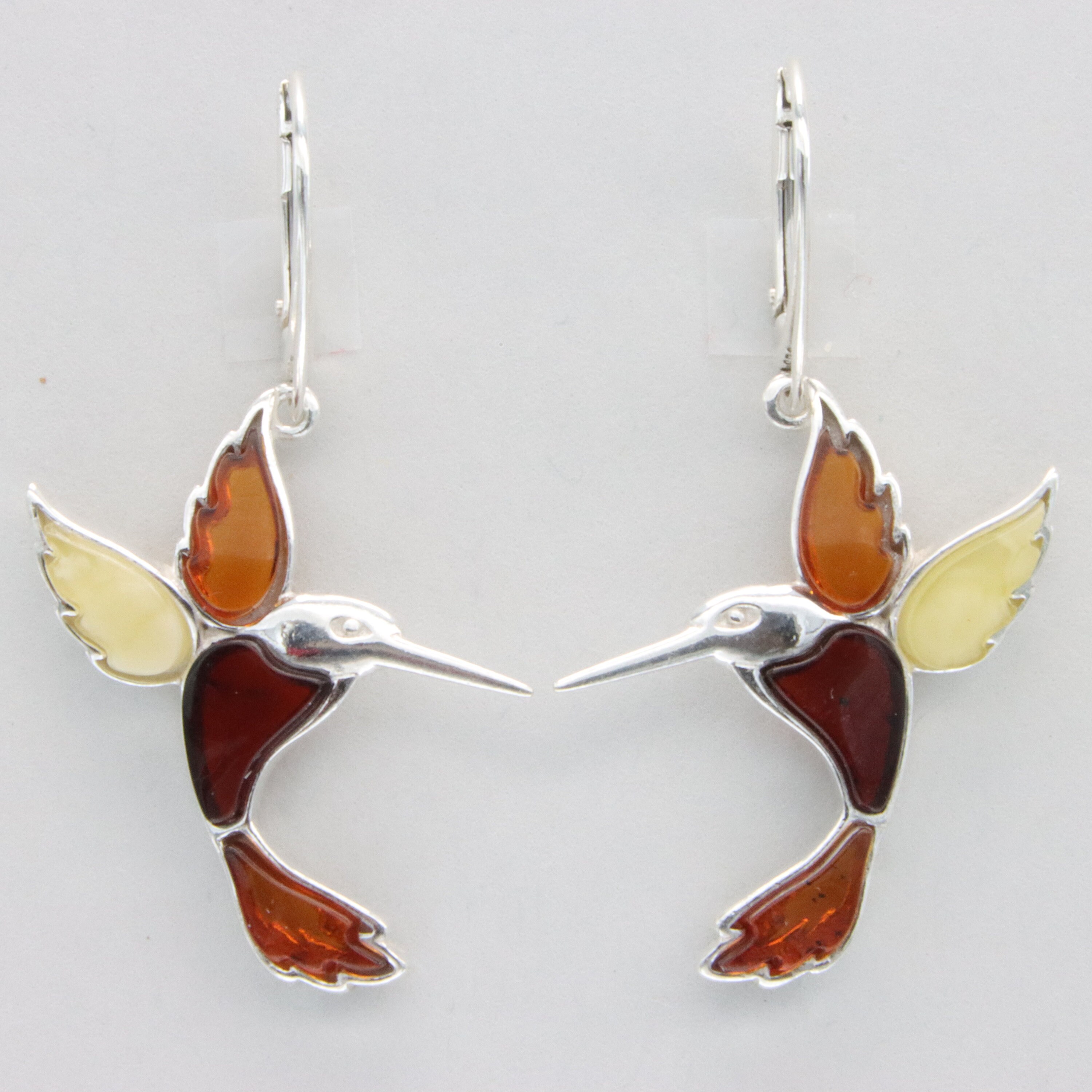 新品未使用】万博ポーランド S&A 琥珀 鳥 アンバーバード ピアス