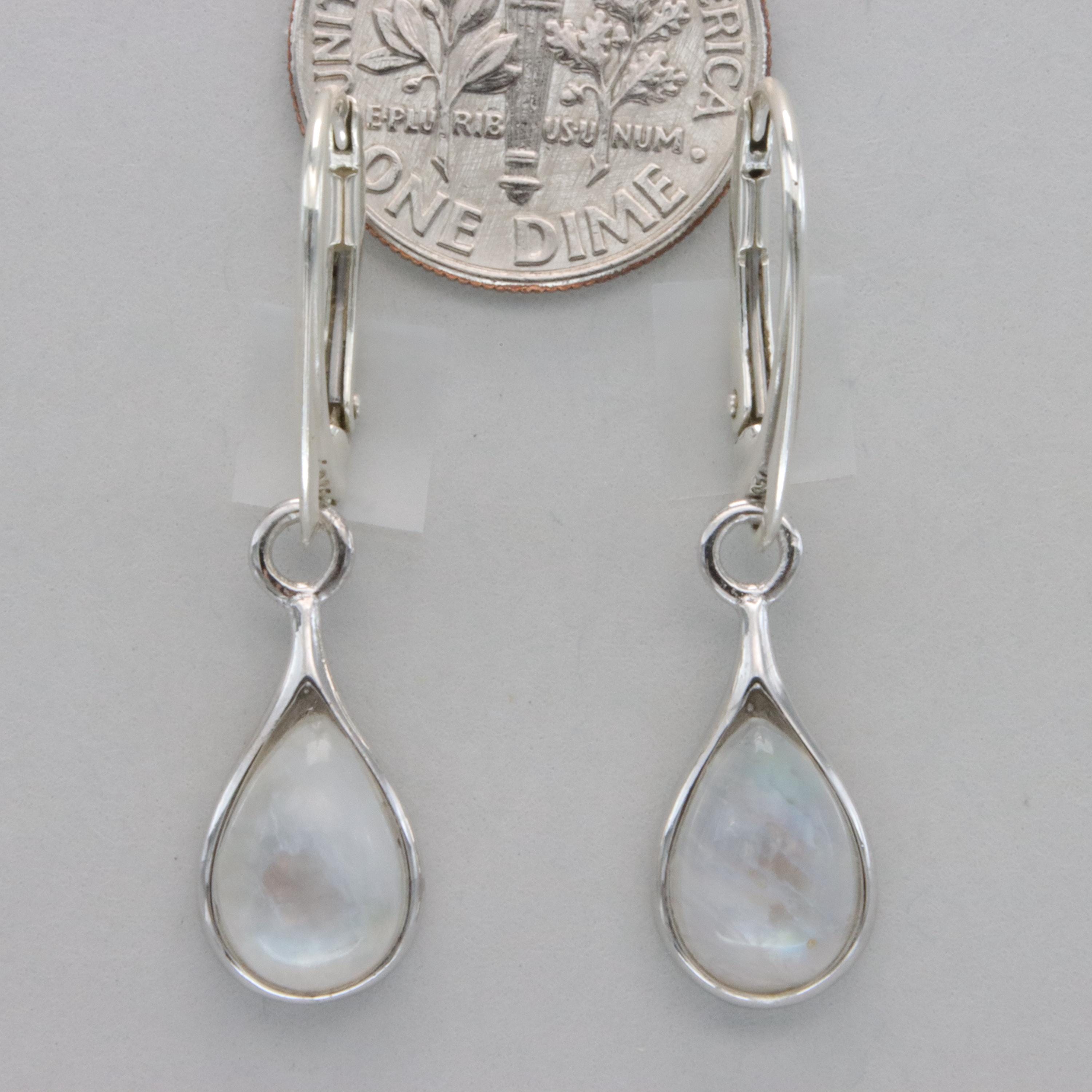 Rainbow Moonstone Post Stud Earrings Teardrop with Bead Sterling Silver Rainbow Moonstone Post Stud Earrings Teardrop with Bead Sterling Silver