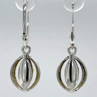 Orecchini Ovali In Argento 925 Con Ambra Baltica – 1x0,6 Cm – Chiusura A Farfalla – Confezione Regalo
