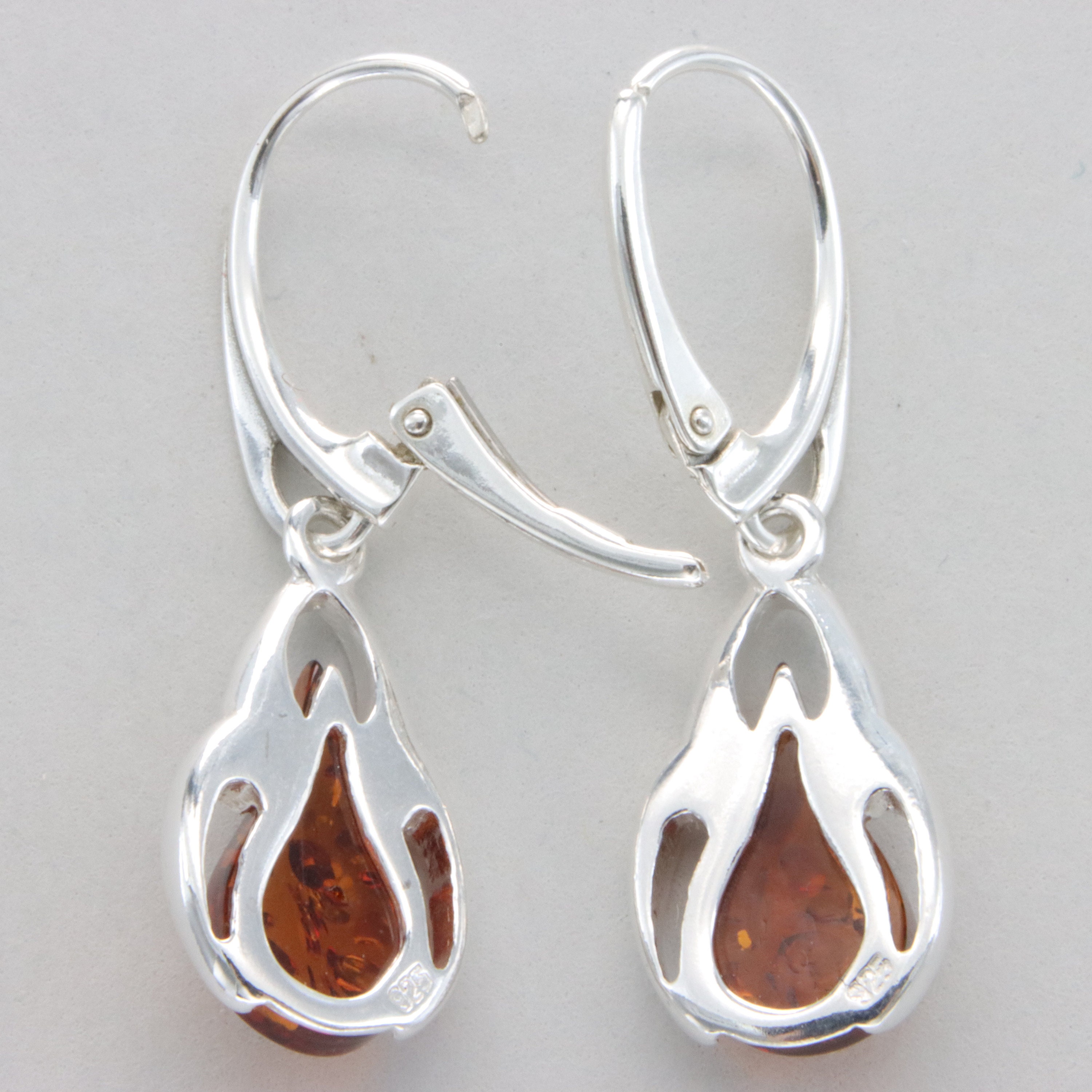 Cognac Bernstein Ohrringe In Sterlingsilbe – Jewels