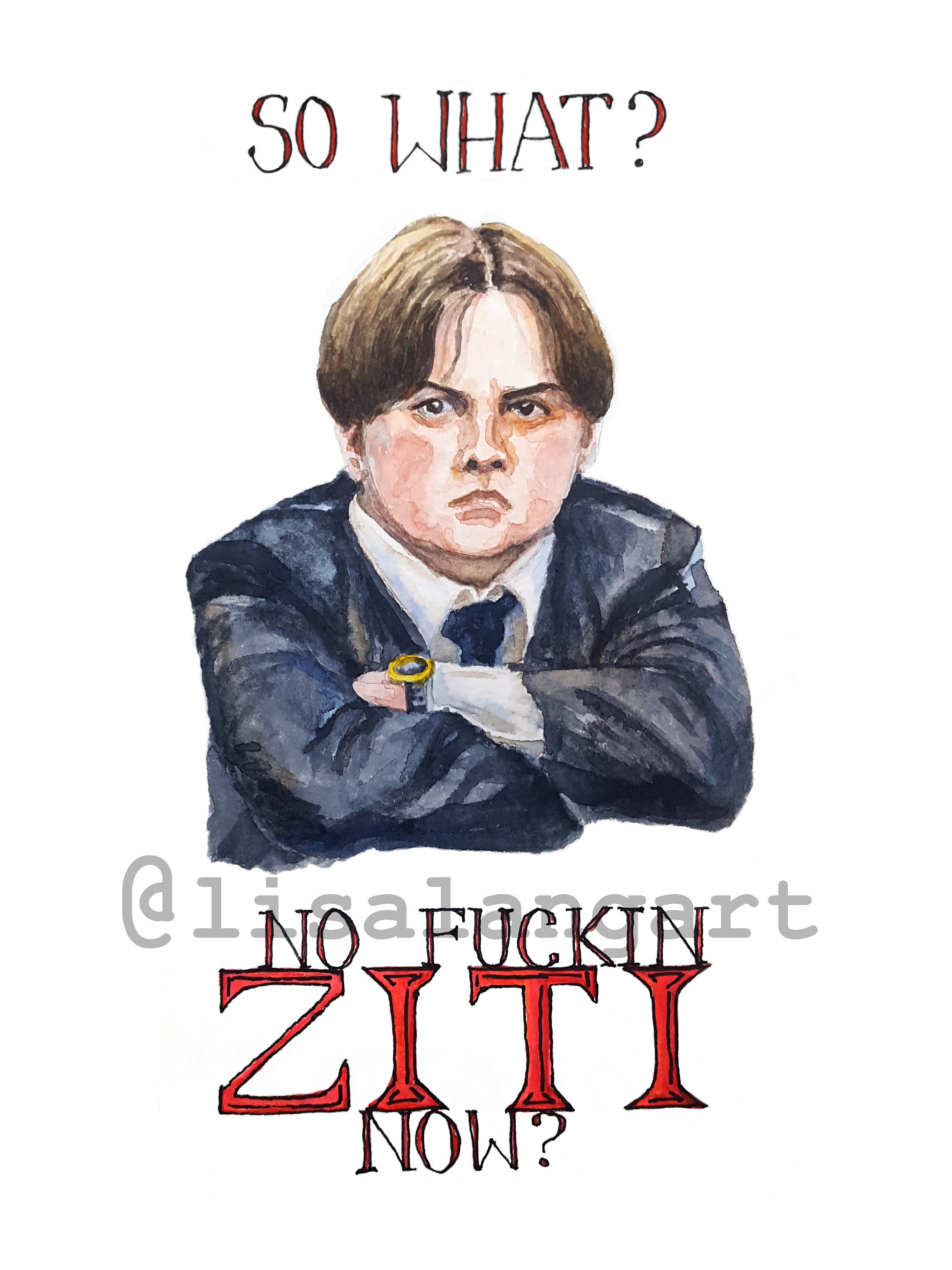 Sopranos AJ No Fcking Ziti Art Print Etsy