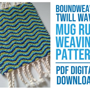 3-farbiger Wellen-Boundweave-Tassenteppich WEAVING MUSTER | PDF Digital Download