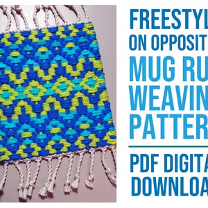 Boundweave colorido em opostos tapete de caneca WEAVING PATTERN | Baixar PDF Digital